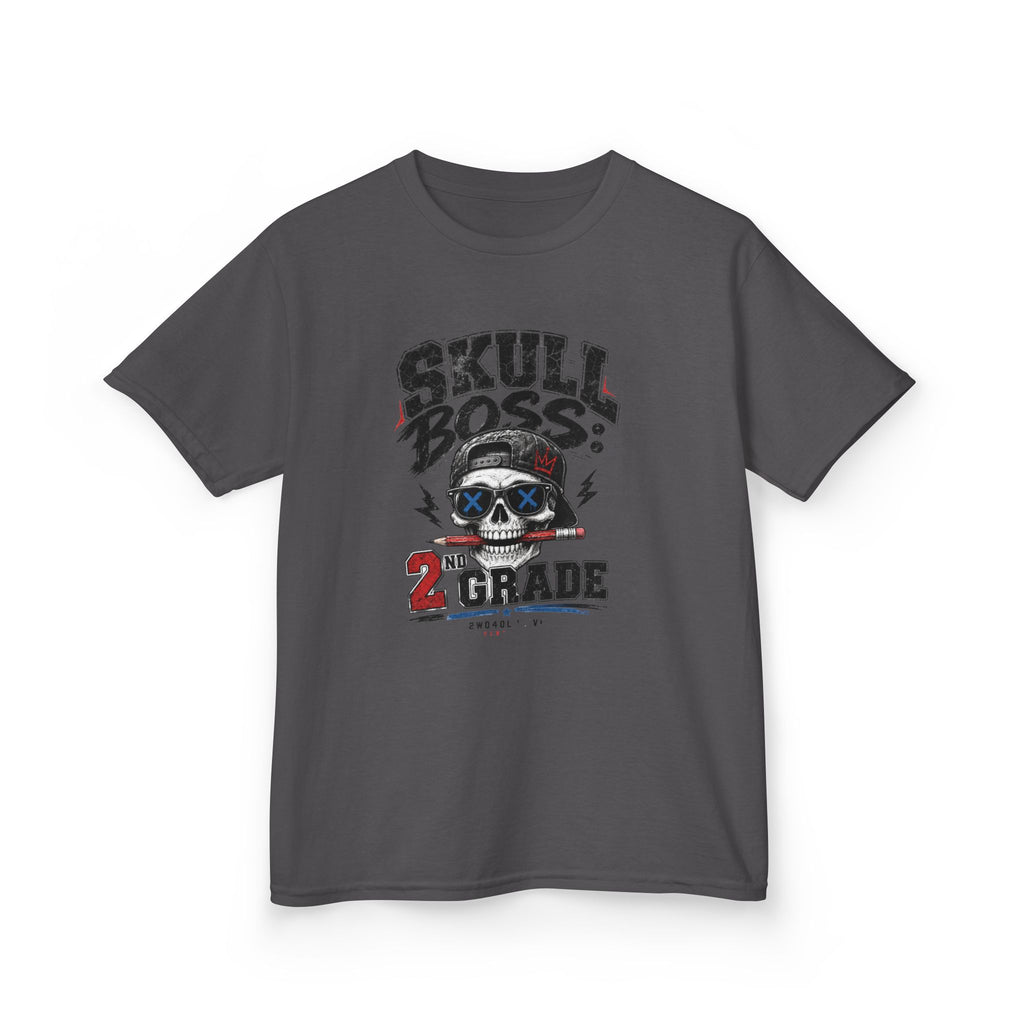 Kids Tee — "Skull Boss 2nd Grade" Back-to-School Graphic Shirt