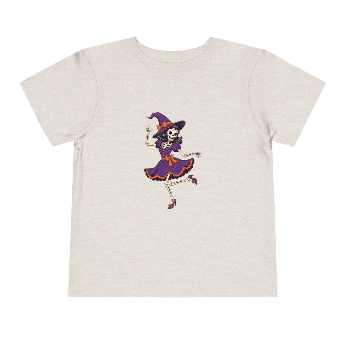 Toddler Witch Skeleton Tee — Cute Dancing Skeleton Halloween Shirt for Kids
