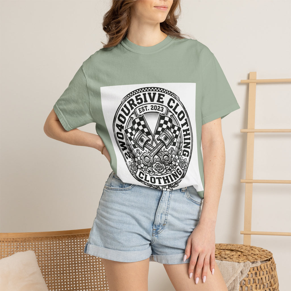 Vintage Racing Crest T-Shirt — '2W04OURSIVE CLOTHING' Graphic Tee