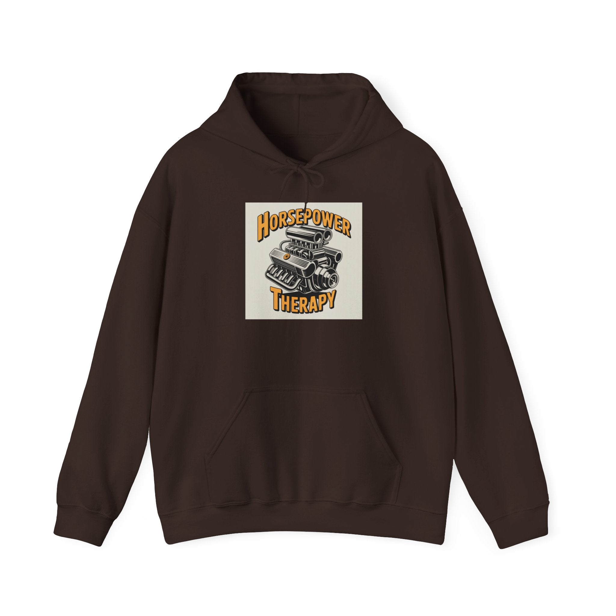 Horsepower Therapy Hoodie – Vintage Engine Graphic Pullover for Car Lovers