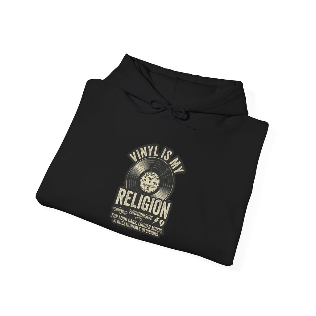 Vinyl Is My Religion Hoodie — Retro Record Lover Graphic Sweatshirt