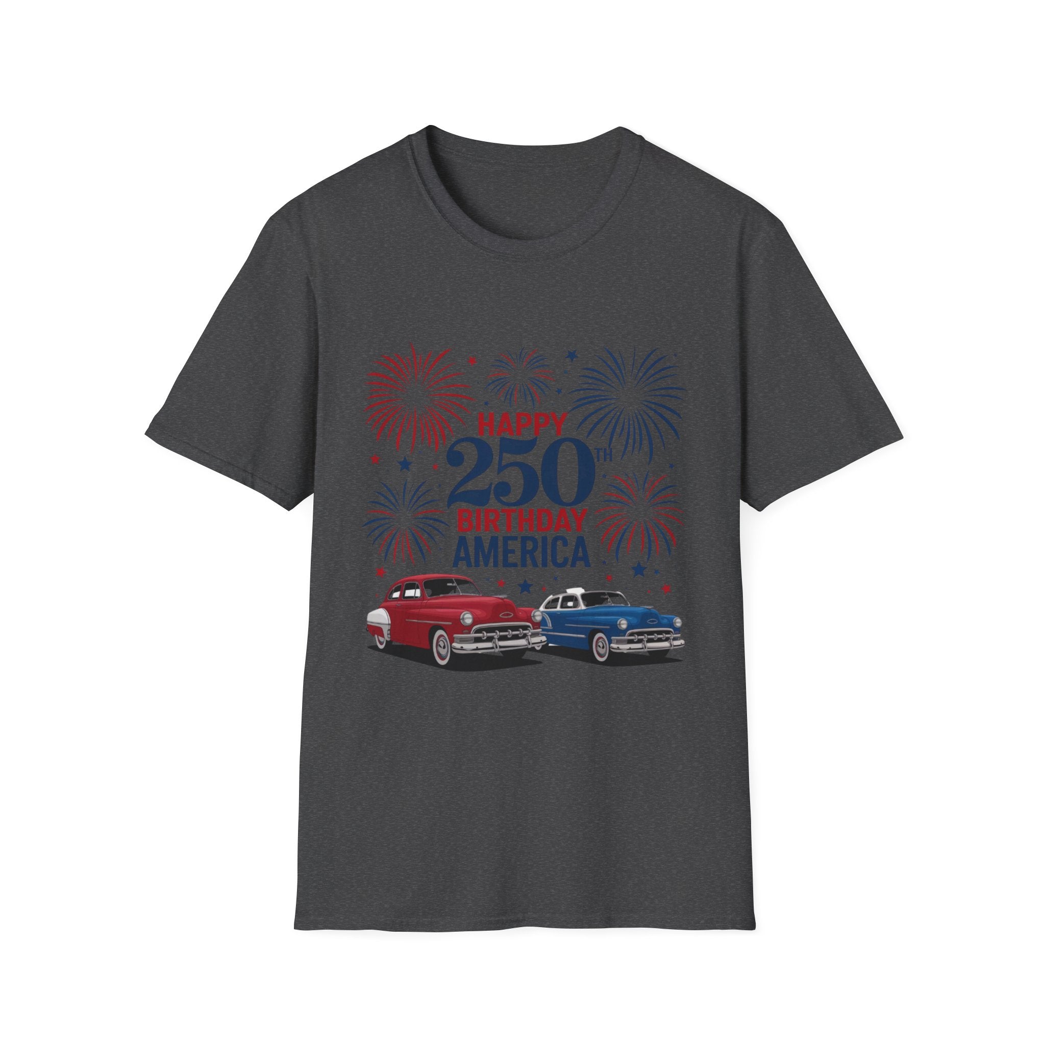 Happy 250th Birthday America T-Shirt — Patriotic Fireworks Tee
