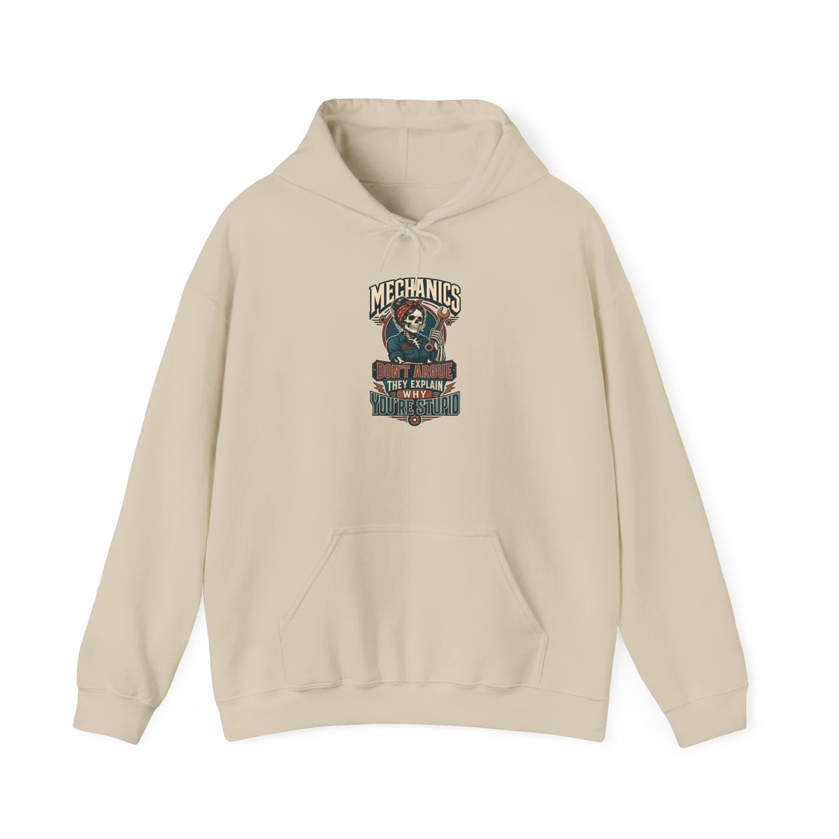 Mechanics Don't Argue Hoodie | Funny Vintage Skeleton Mechanic