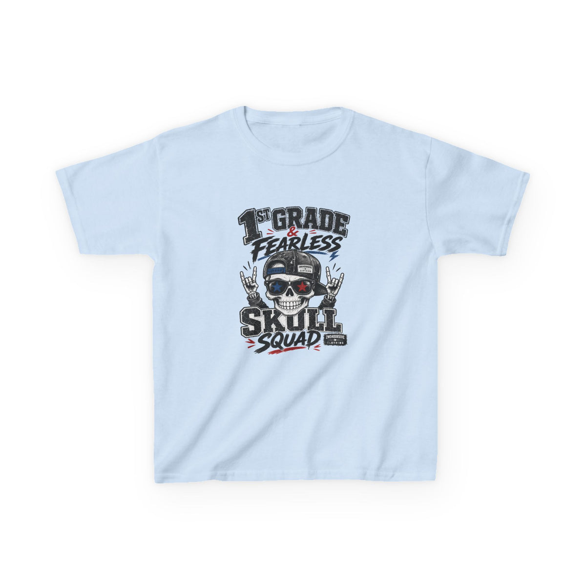 Kids Skull Squad T‑Shirt – 1st Grade Fearless Design