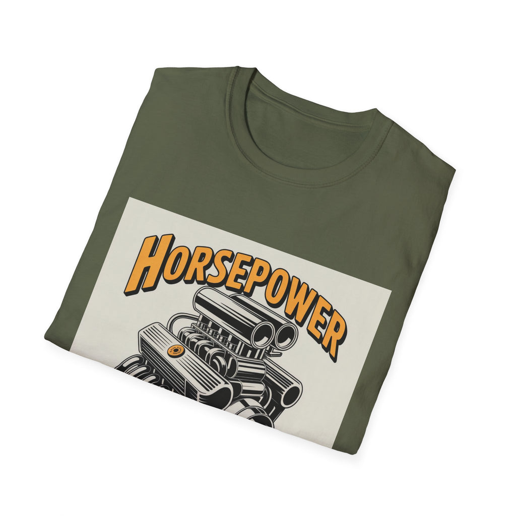 Horsepower Therapy T‑Shirt — Vintage Engine Graphic Auto Mechanic Tee