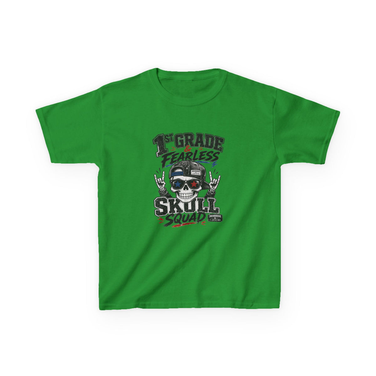 Kids Skull Squad T‑Shirt – 1st Grade Fearless Design