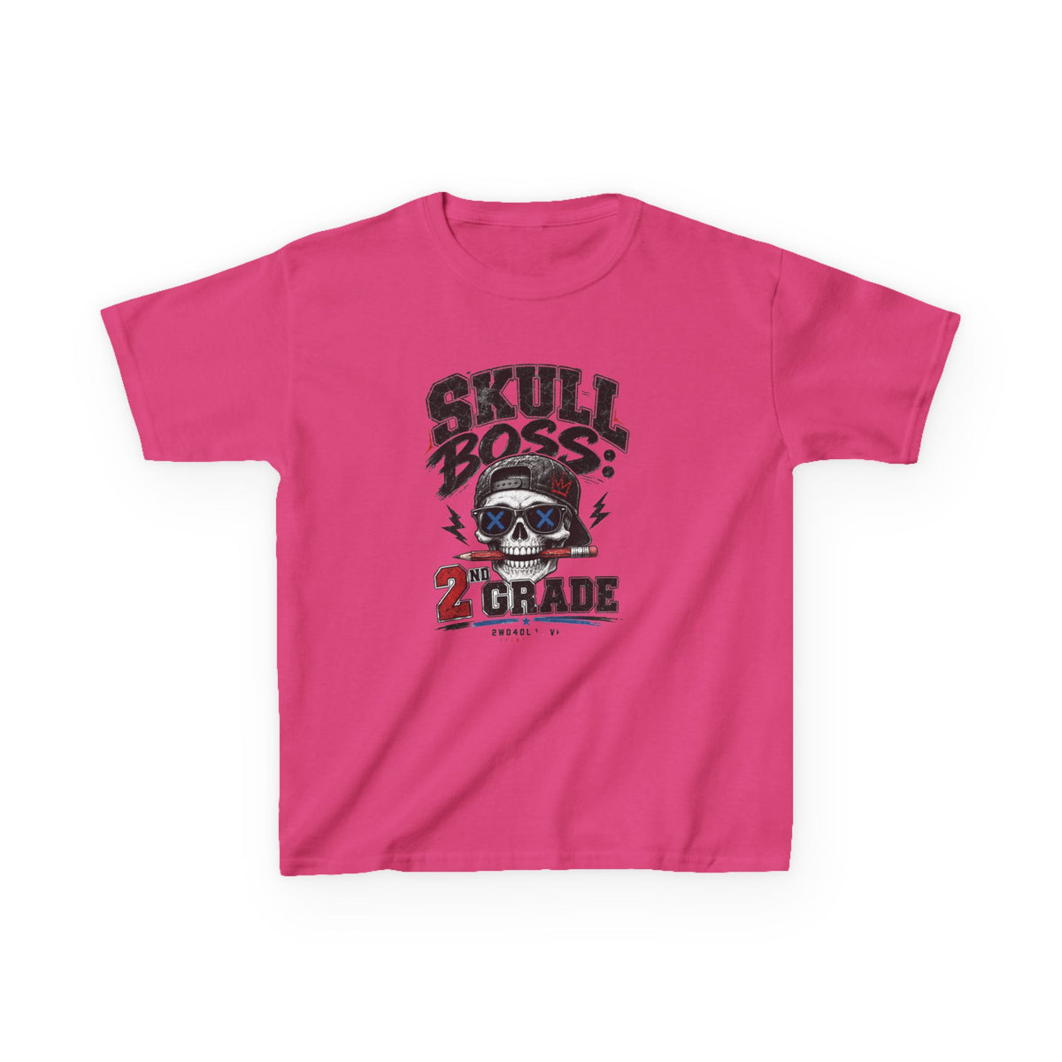 Kids Tee — "Skull Boss 2nd Grade" Back-to-School Graphic Shirt