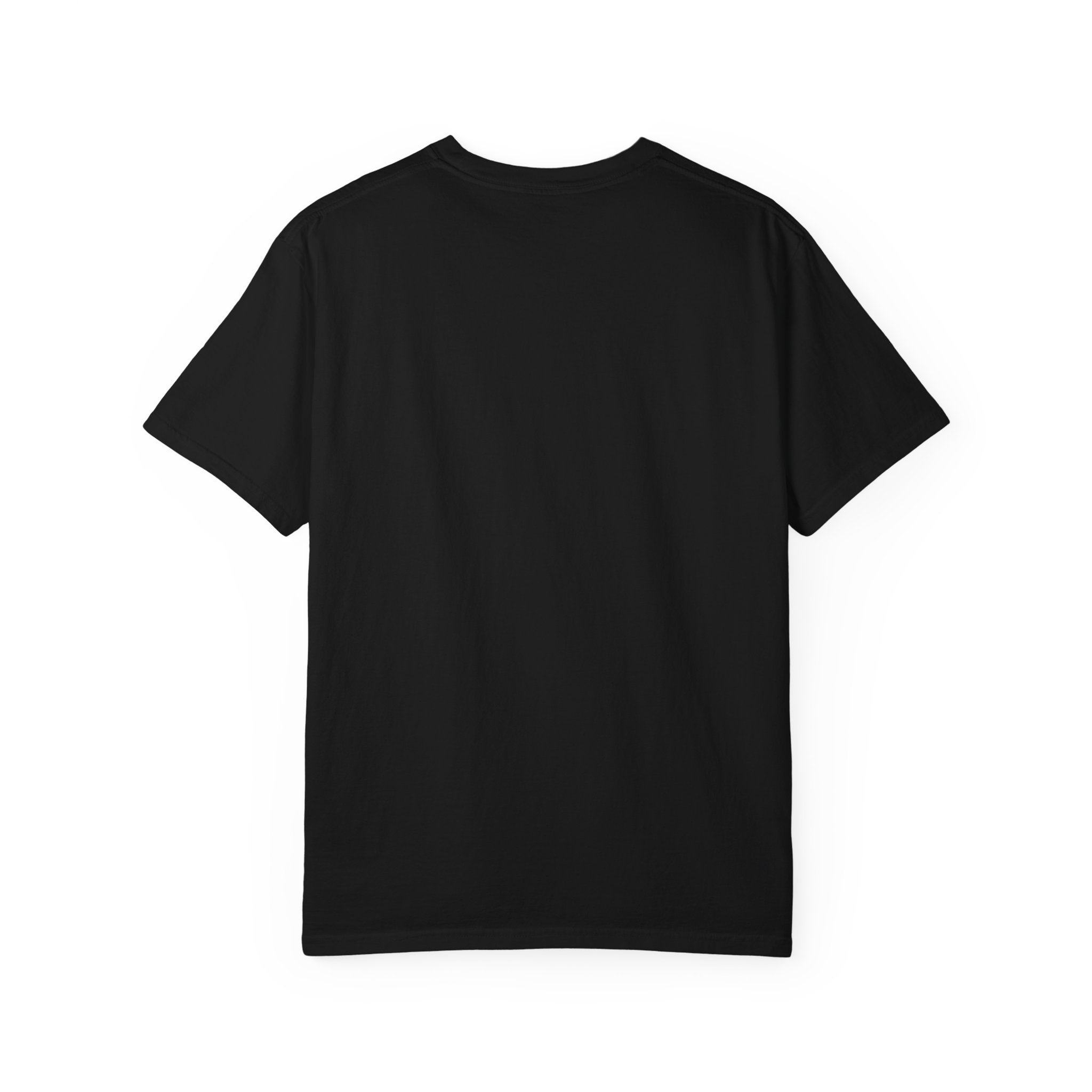 Rock Skull Graphic T-Shirt — Flaming Skull, Guitars & Dice Tattoo Art