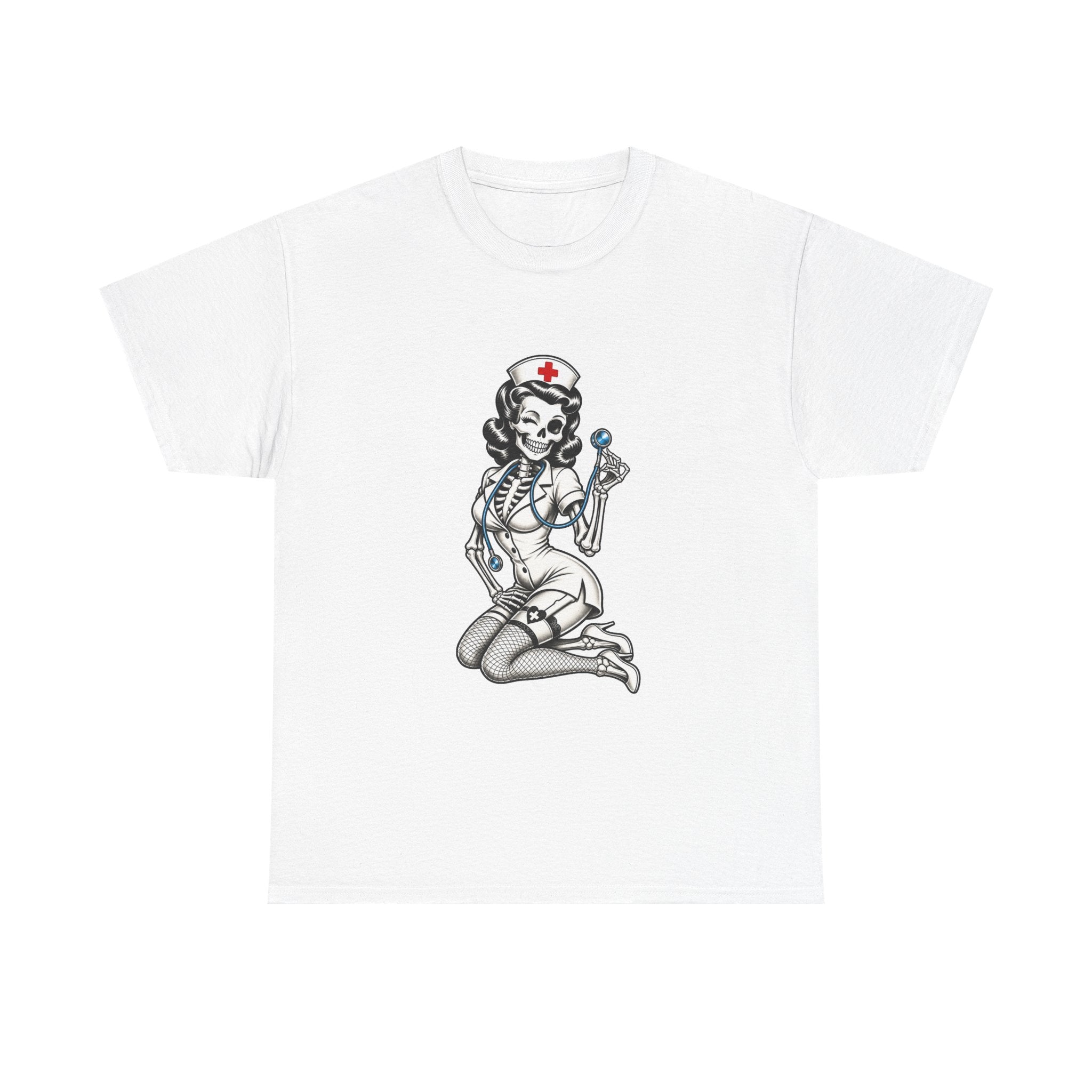 Pin-Up Nurse T-Shirt — Retro Vintage Nurse Girl Graphic Tee