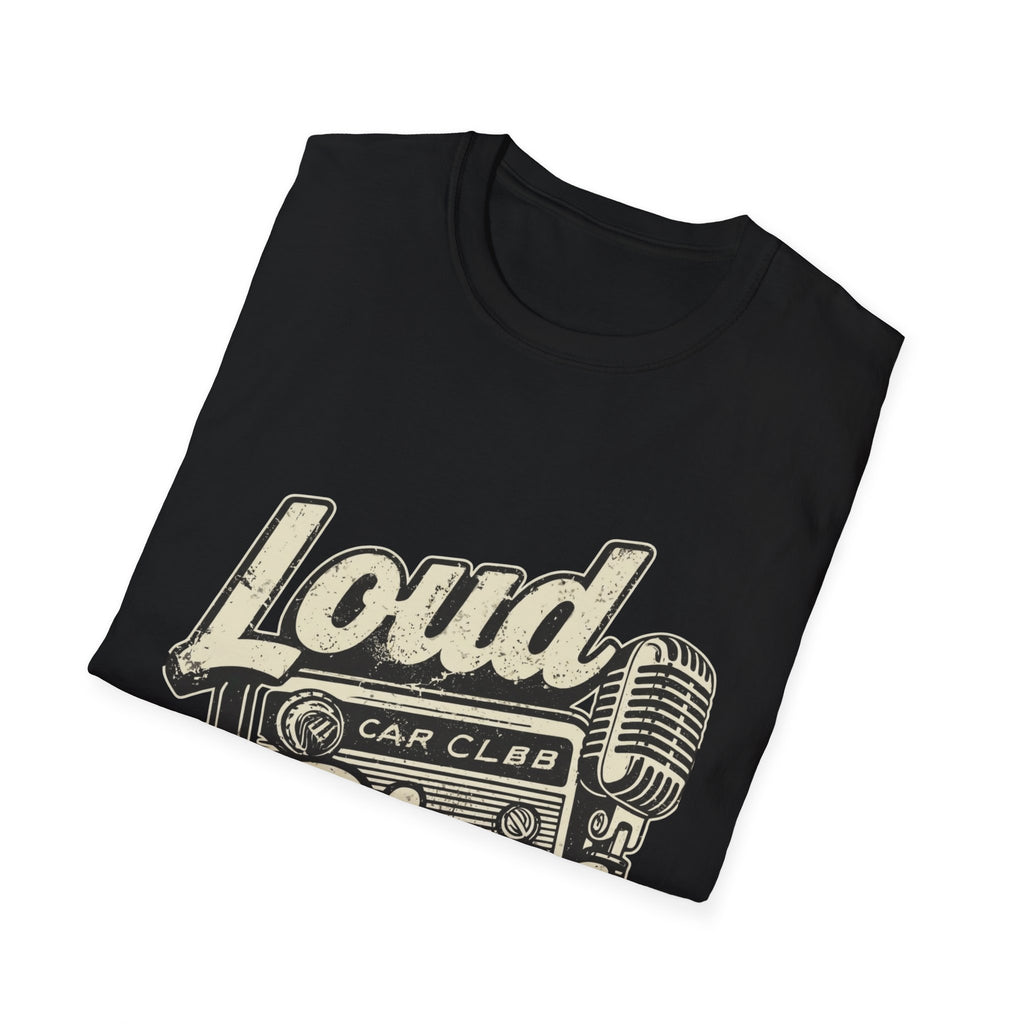 Loud Pipes Car Club T-Shirt — Retro Microphone Vintage Racing Tee