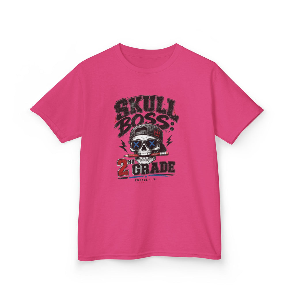 Kids Tee — "Skull Boss 2nd Grade" Back-to-School Graphic Shirt