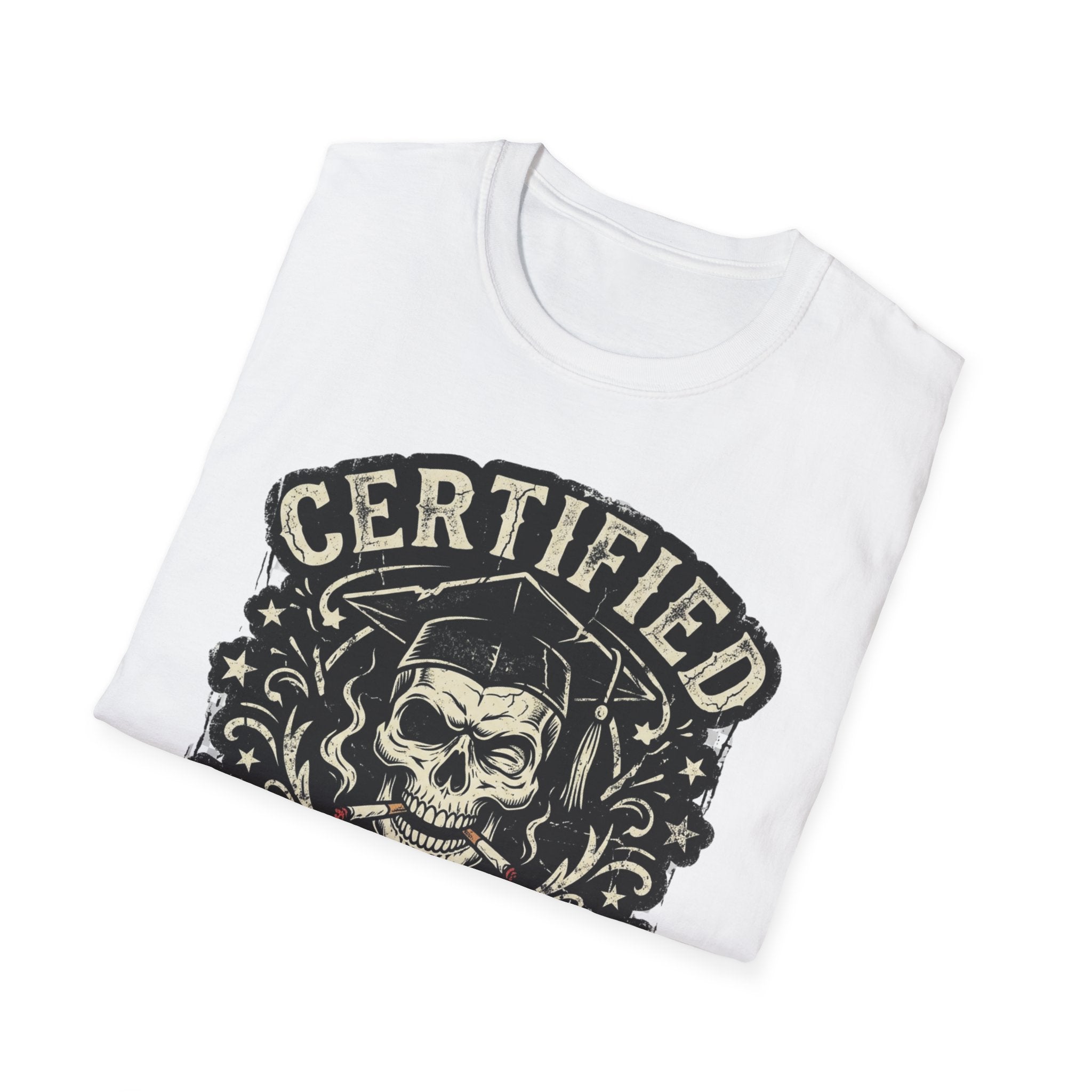 Certified Smarts Skull T-Shirt – Funny Rebel Geek Graphic Tee