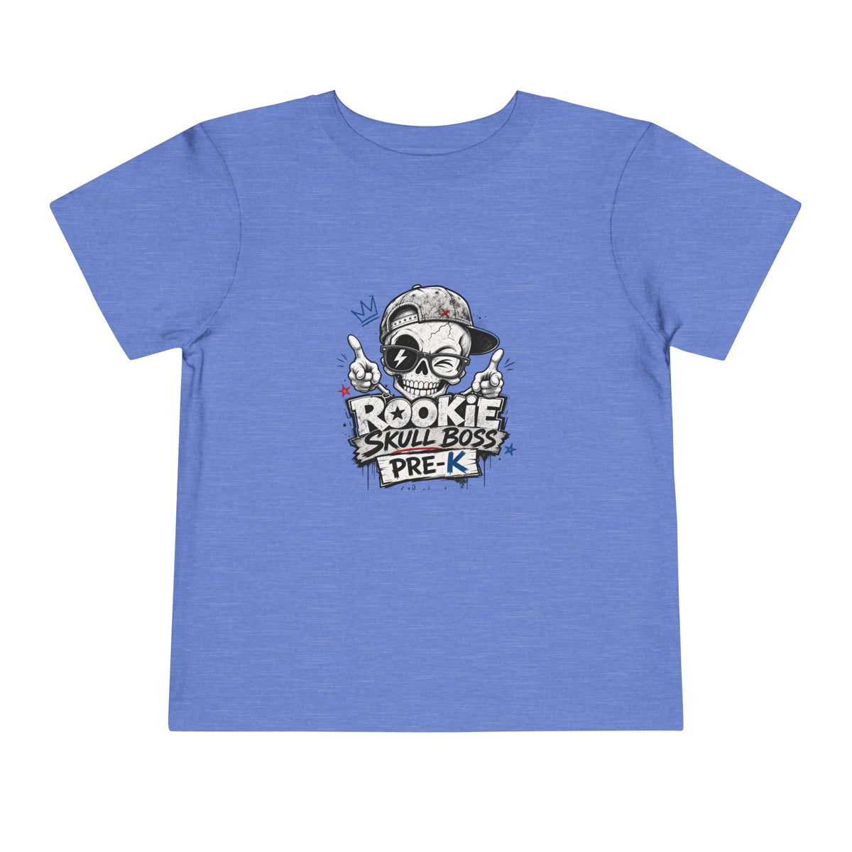 Toddler Tee — "Rookie Skull Boss Pre-K" Graphic Shirt