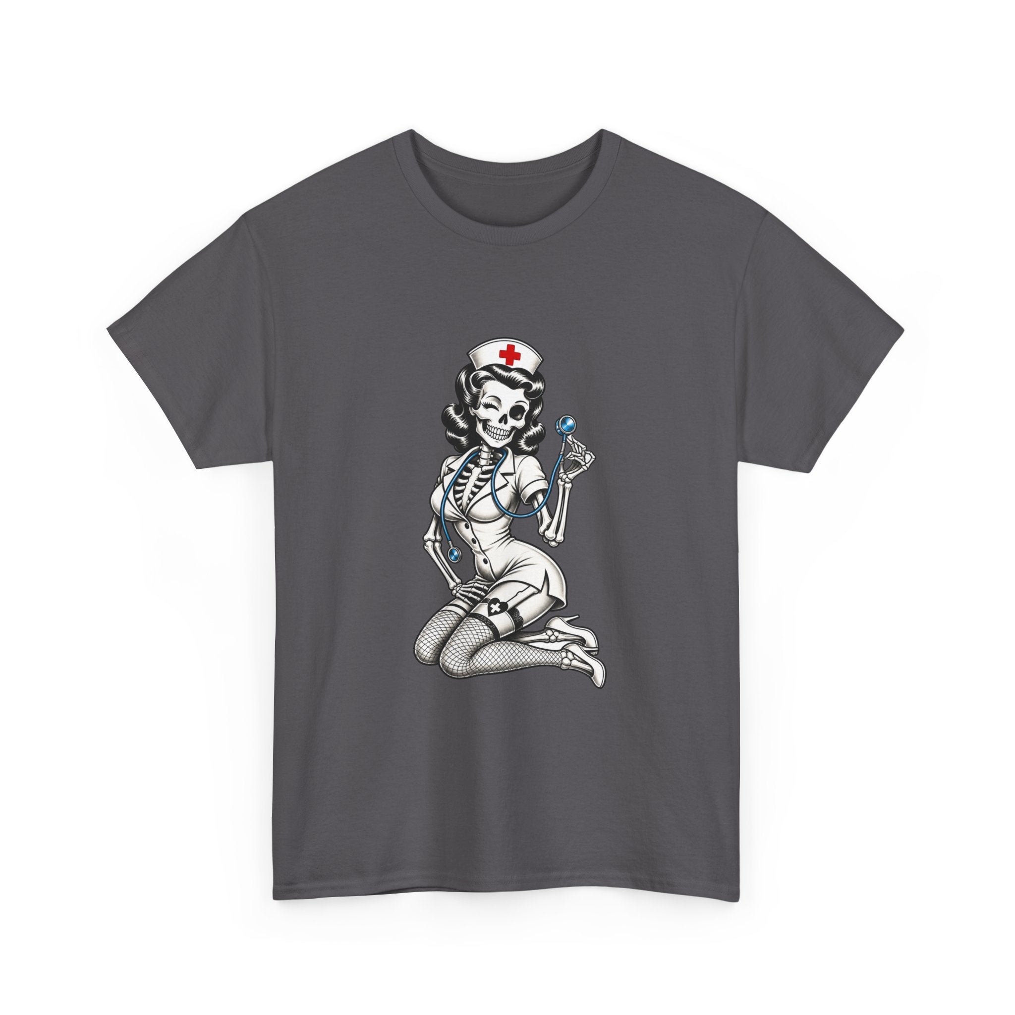 Pin-Up Nurse T-Shirt — Retro Vintage Nurse Girl Graphic Tee