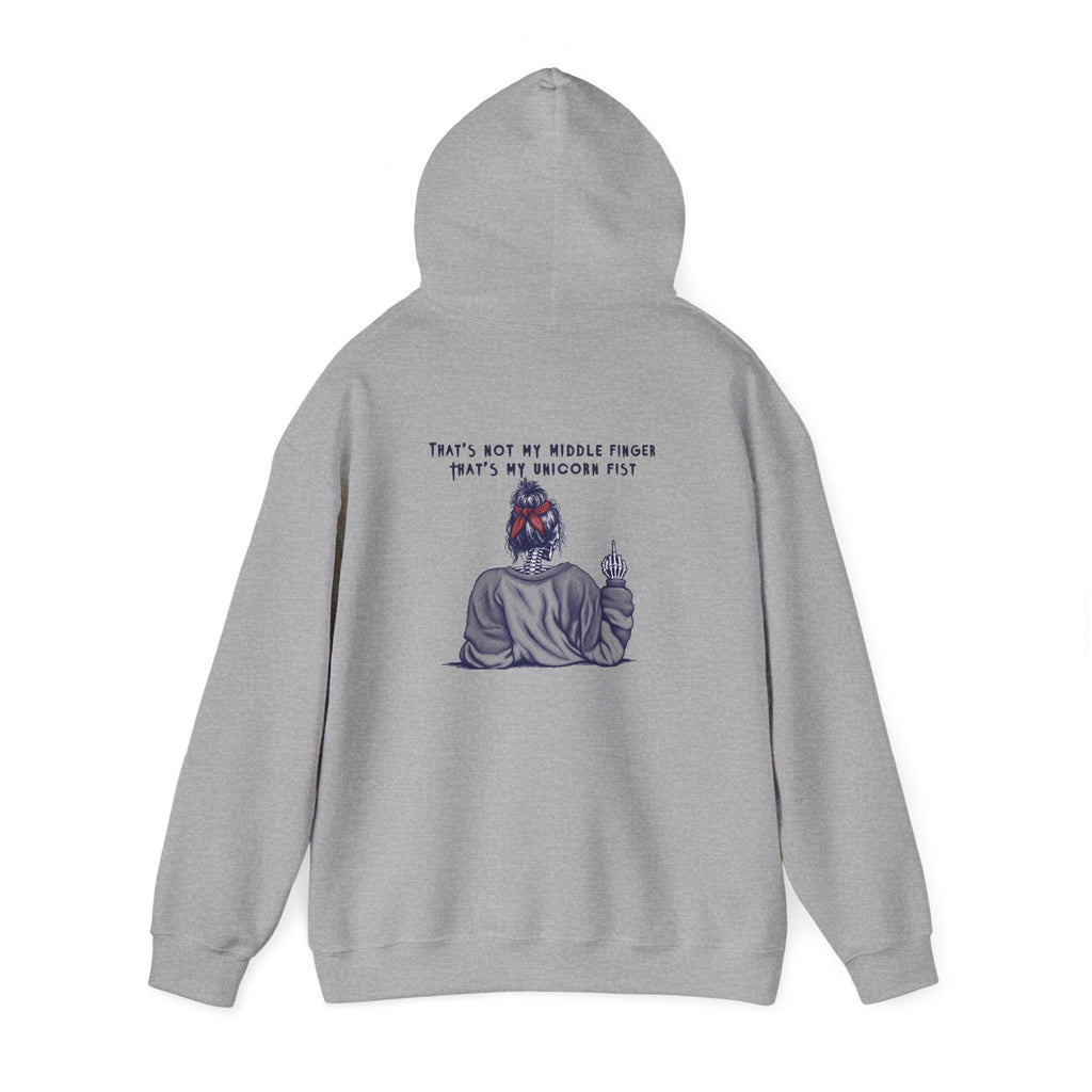 Hoodie — “That’s Not My Middle Finger, That’s My Unicorn Fist” Graphic Hoodie