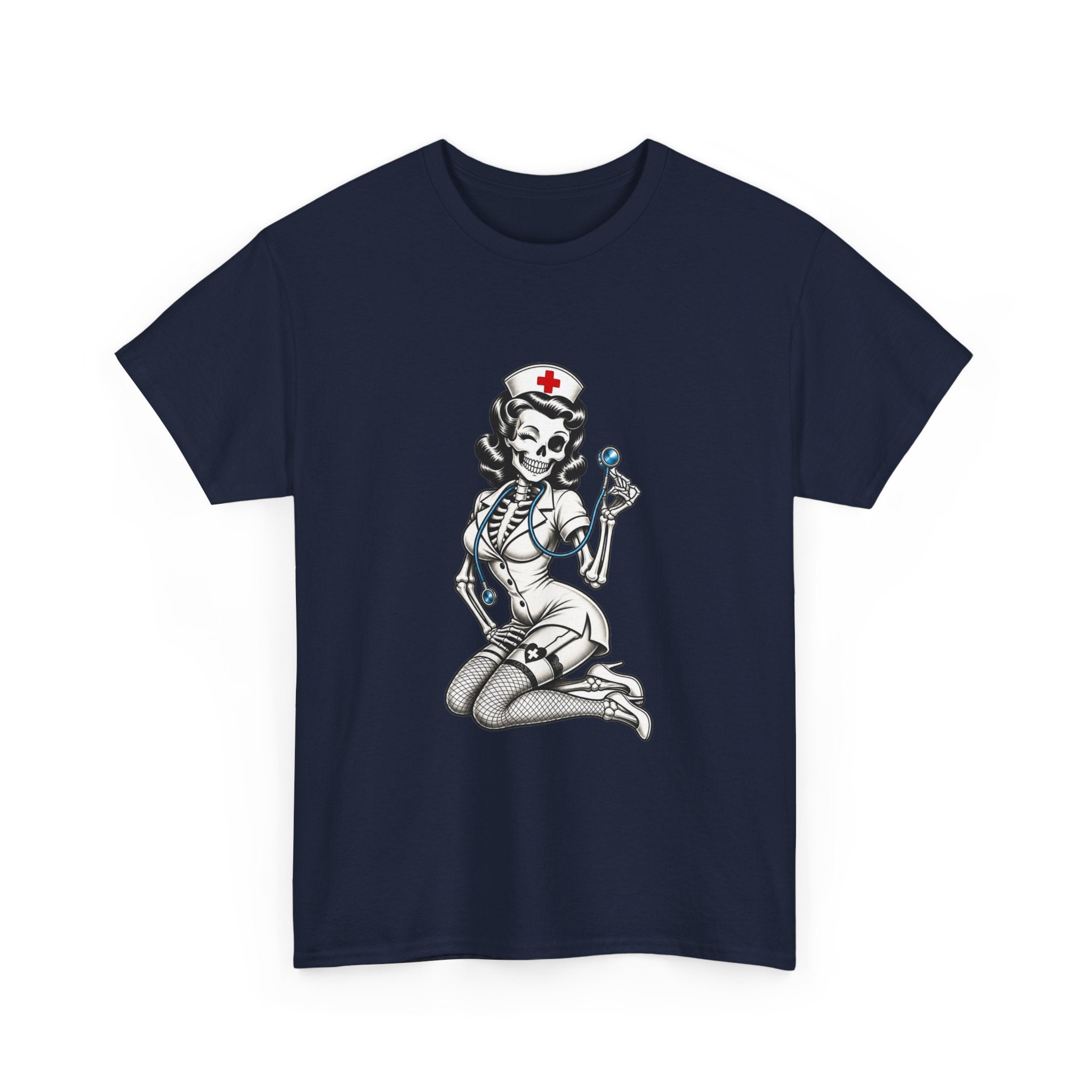 Pin-Up Nurse T-Shirt — Retro Vintage Nurse Girl Graphic Tee