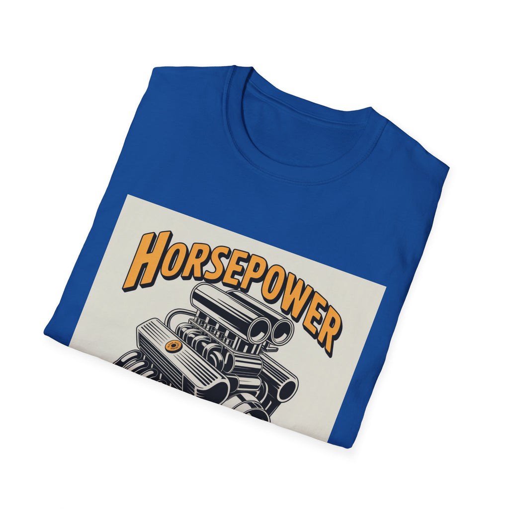 Horsepower Therapy T‑Shirt — Vintage Engine Graphic Auto Mechanic Tee