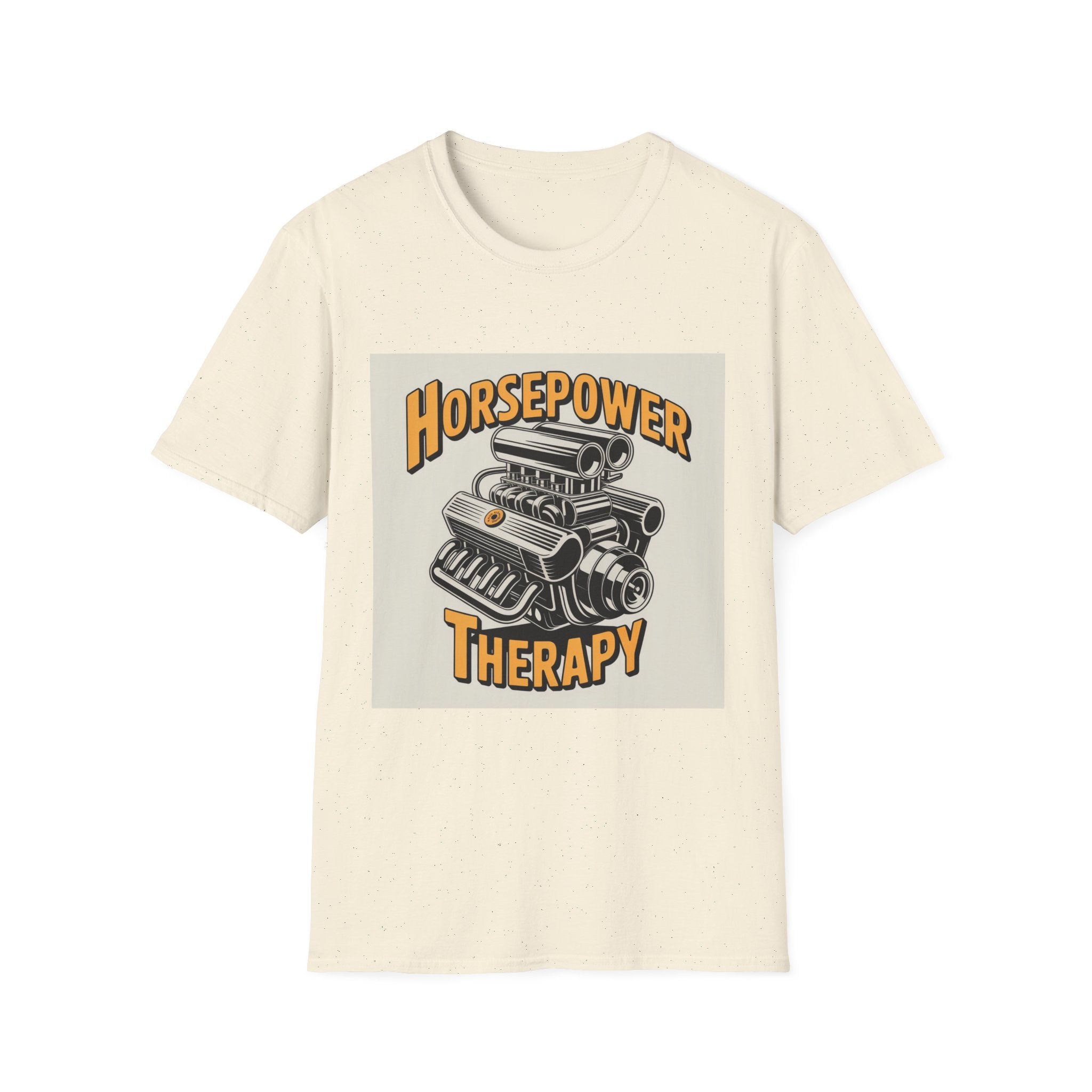 Horsepower Therapy T‑Shirt — Vintage Engine Graphic Auto Mechanic Tee