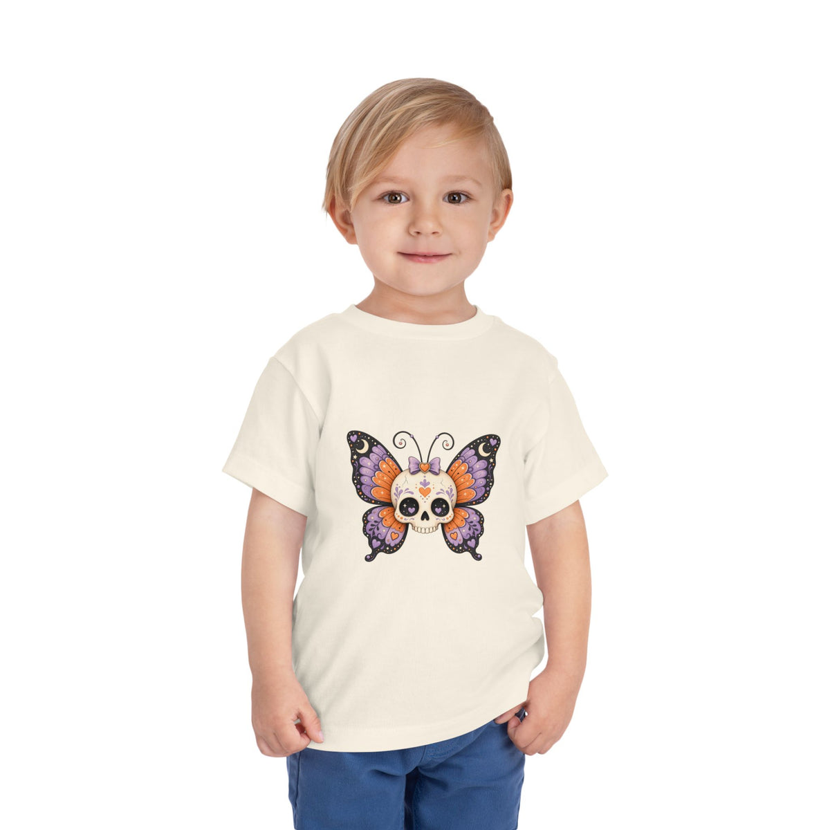 Toddler Tee — Sugar Skull Butterfly Graphic (Day of the Dead Kids Shirt)