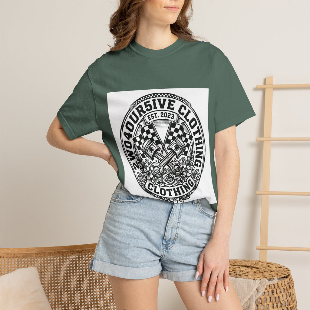 Vintage Racing Crest T-Shirt — '2W04OURSIVE CLOTHING' Graphic Tee