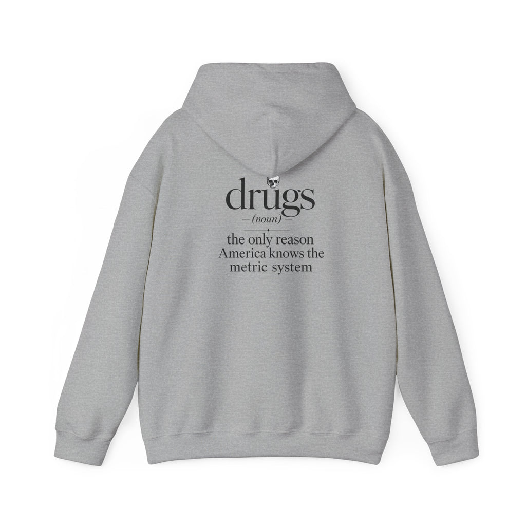 Funny 'Drugs' Definition Hoodie – Novelty Graphic Sweatshirt with Sarcastic Quote
