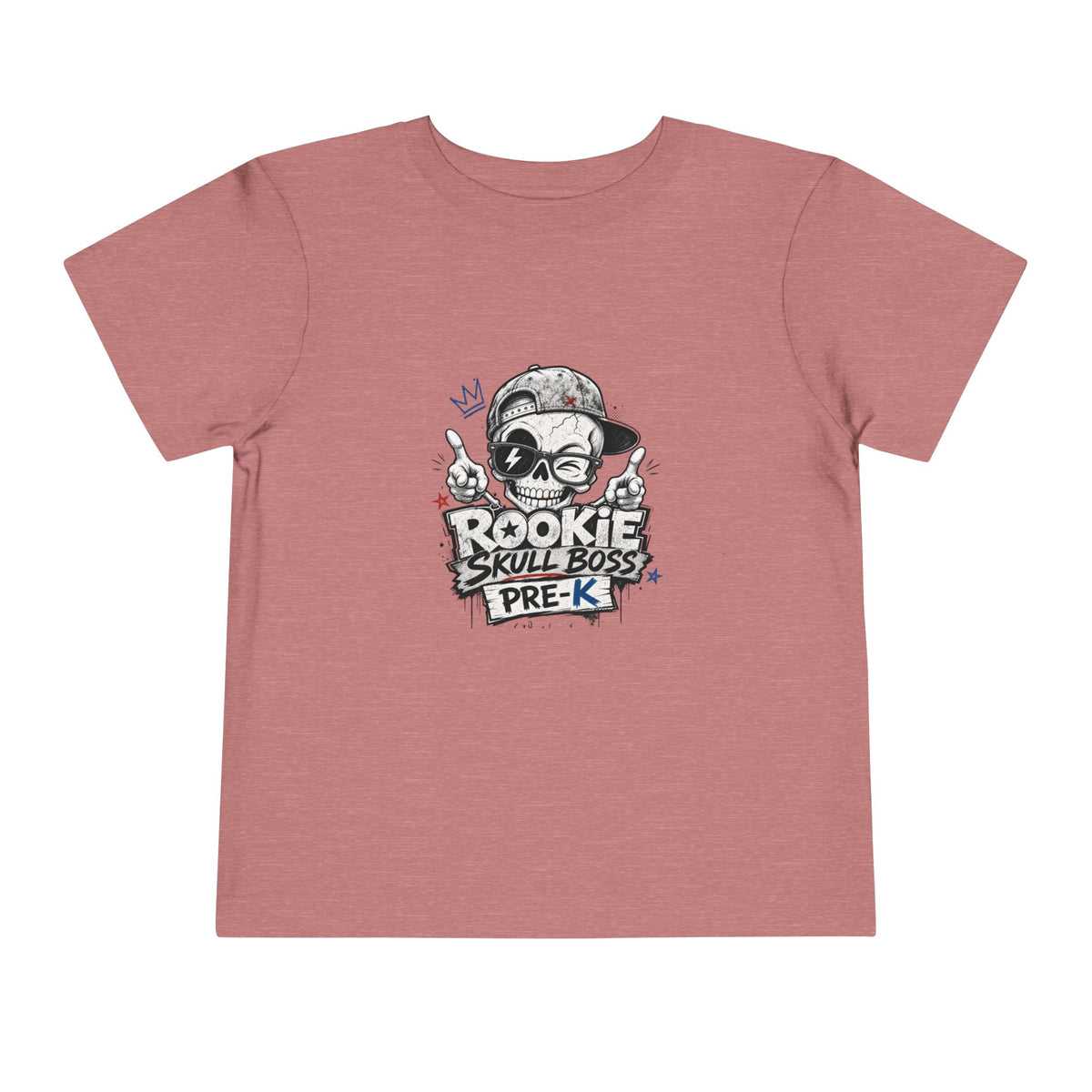 Toddler Tee — "Rookie Skull Boss Pre-K" Graphic Shirt