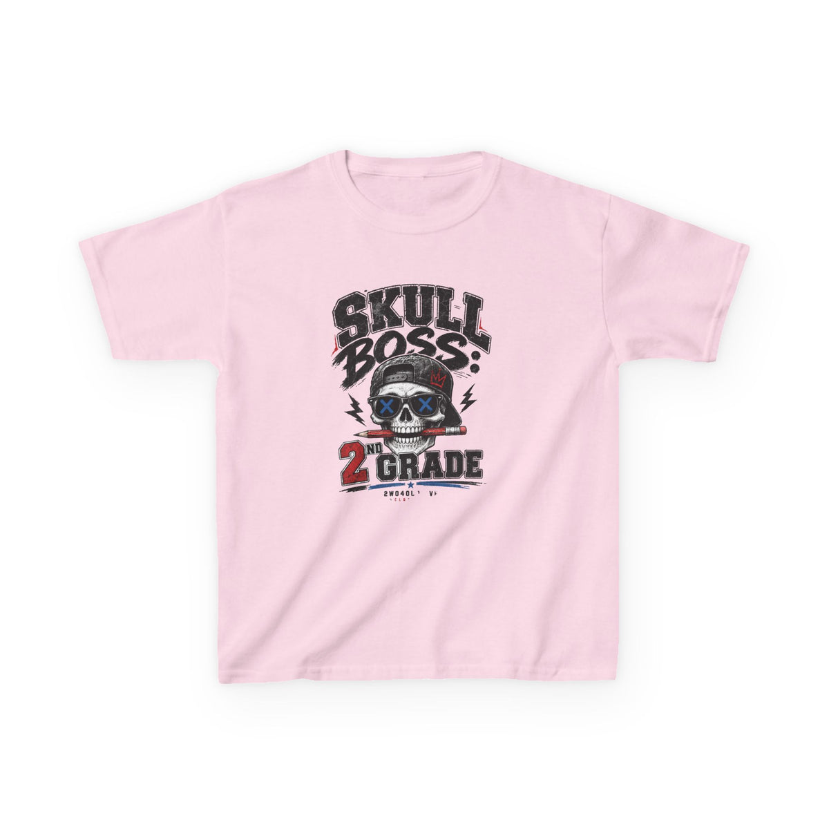 Kids Tee — "Skull Boss 2nd Grade" Back-to-School Graphic Shirt