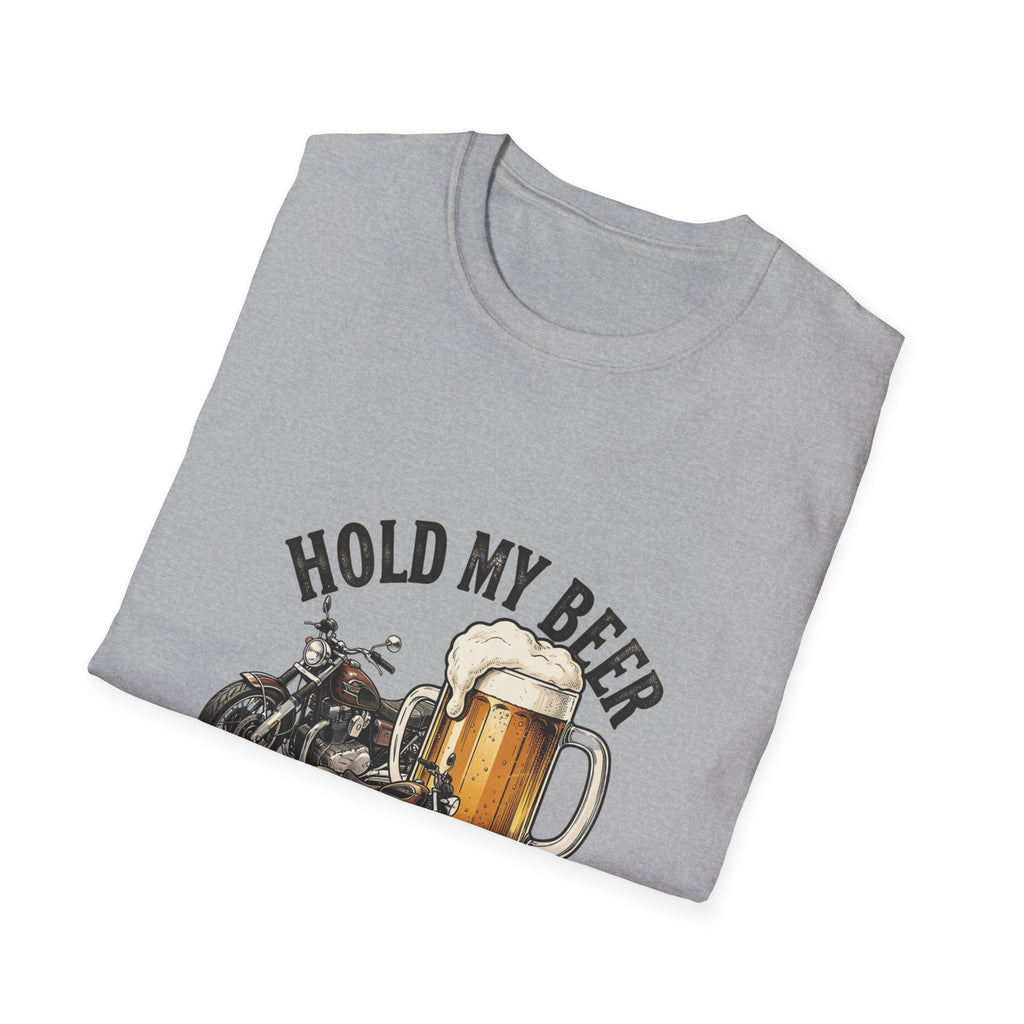 Motorcycle Beer T-Shirt — "Hold My Beer and Watch This" Graphic Tee
