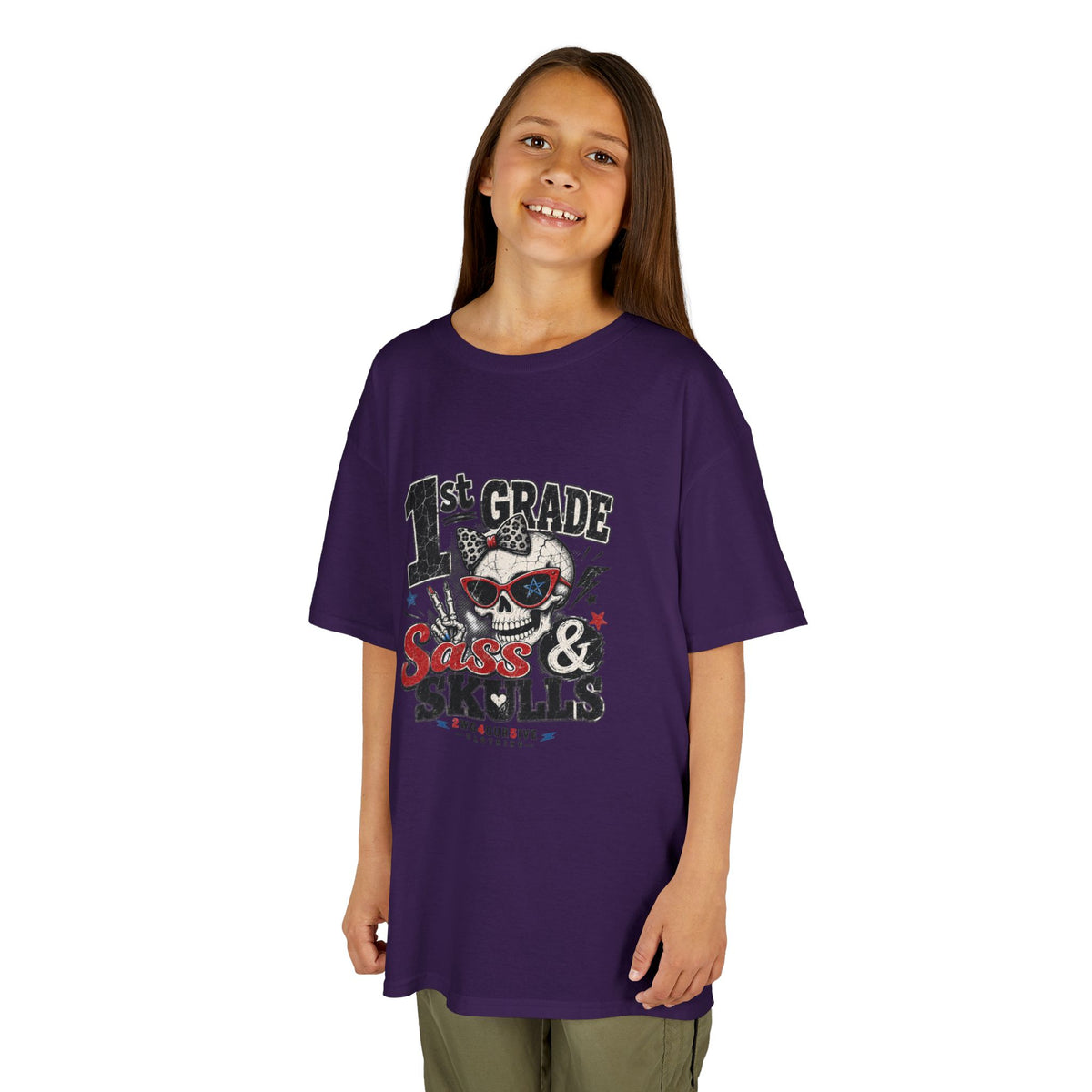 1st Grade Skulls & Sparks Kids Tee — Cute Rocker School Shirt for Back to School