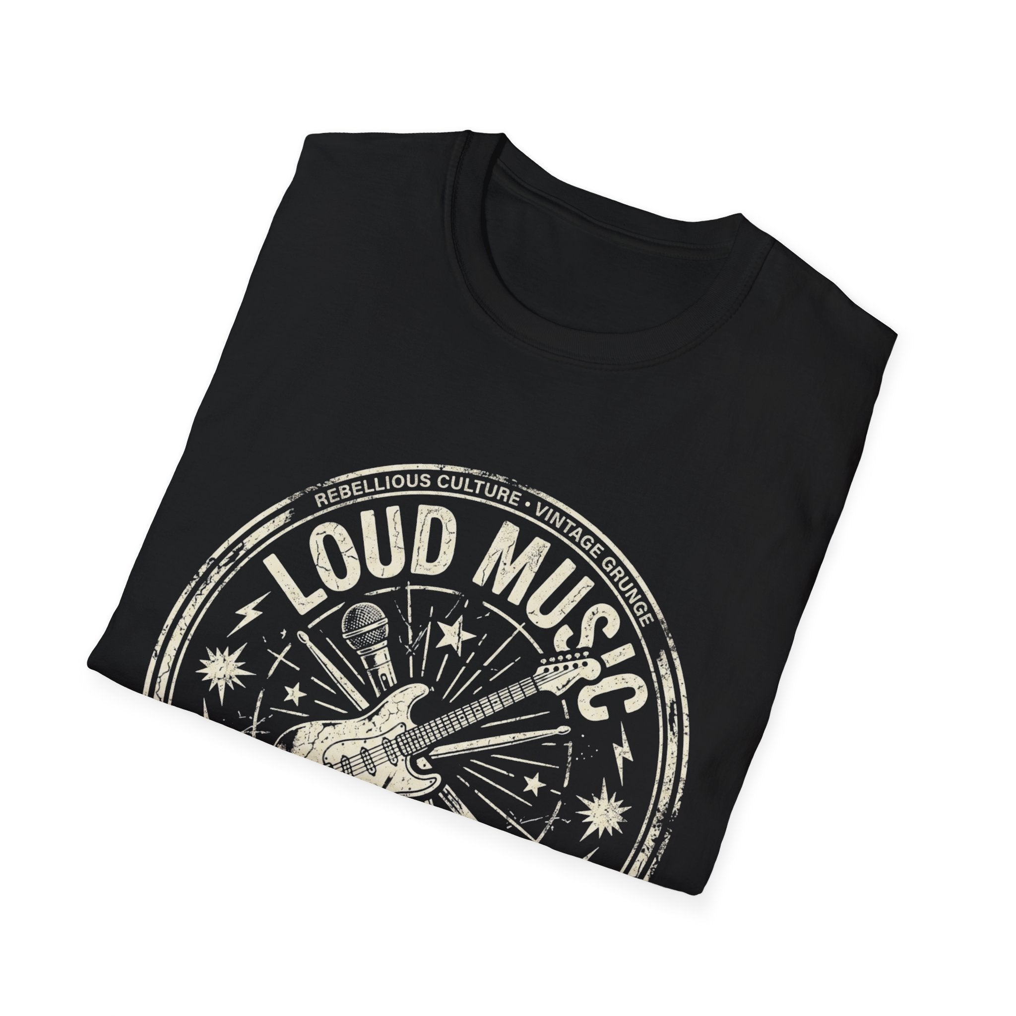 Loud Music Saves Lives Graphic T-Shirt — Vintage Guitar Rock Tee