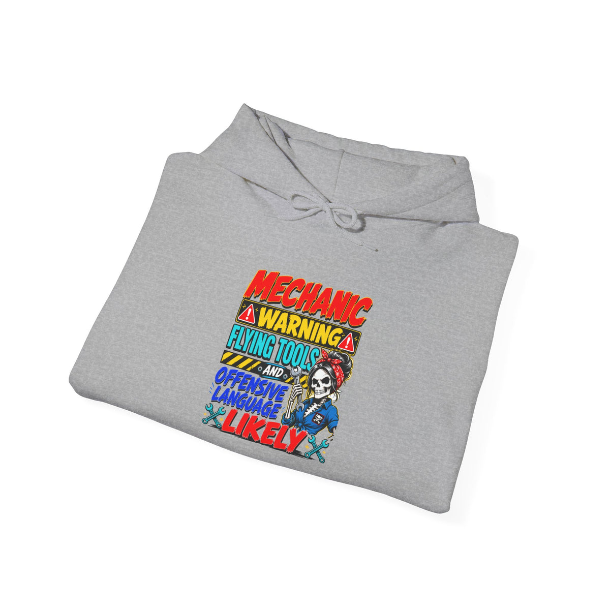 Mechanic Warning Hoodie | Flying Tools & Offensive Language