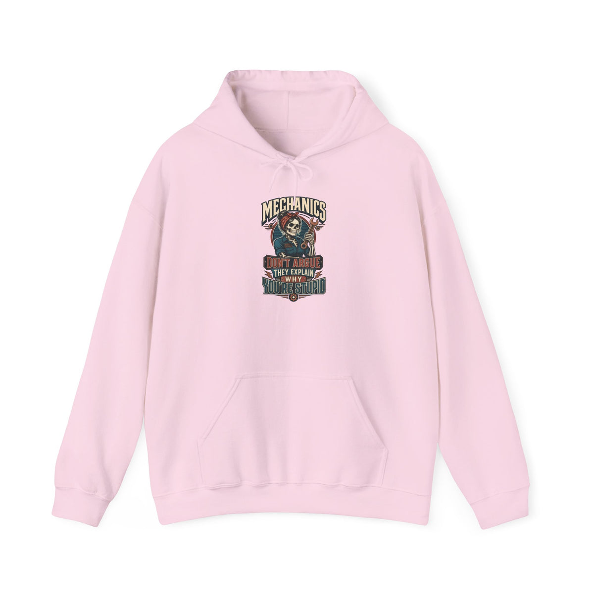 Mechanics Don't Argue Hoodie | Funny Vintage Skeleton Mechanic