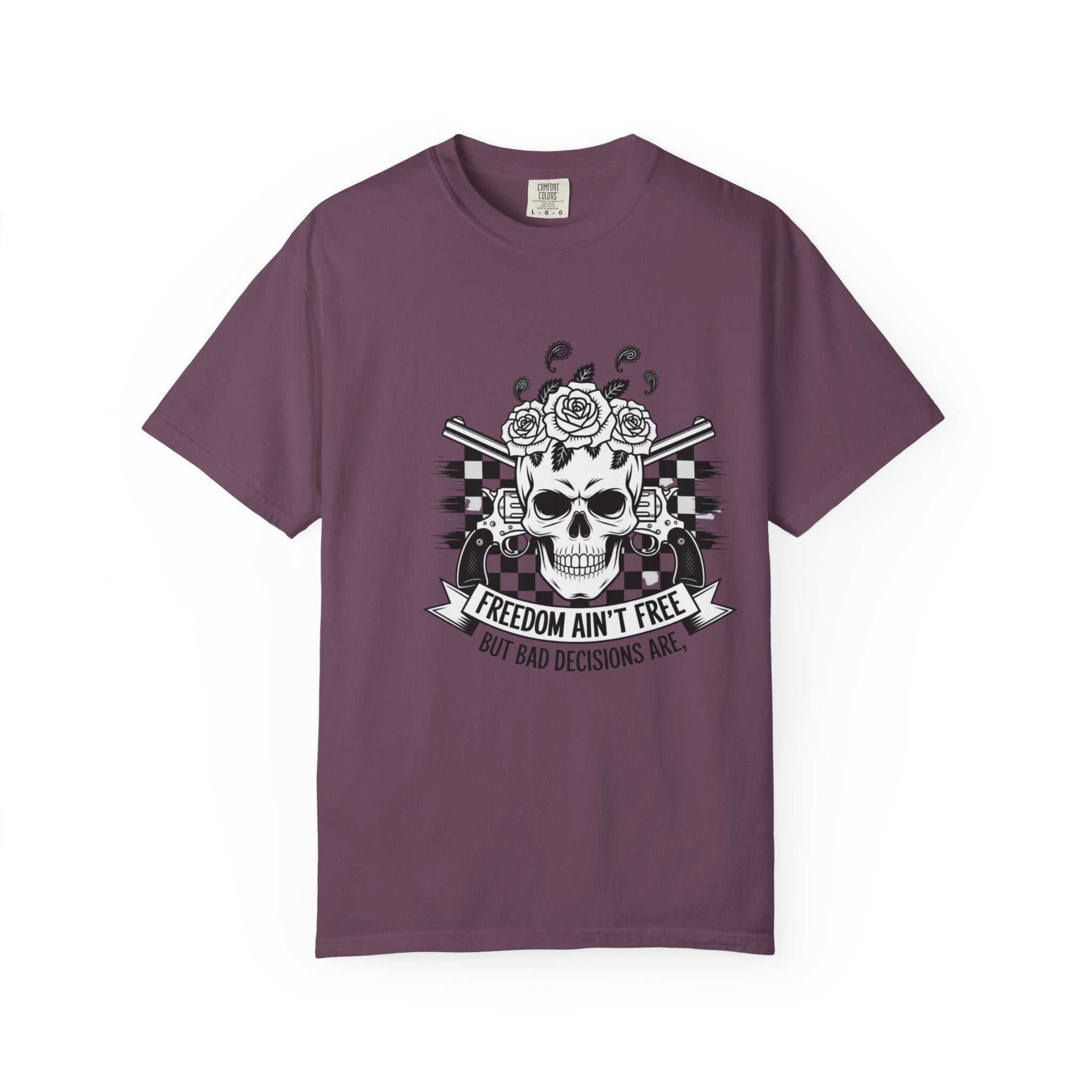 Skull & Roses T‑Shirt — "Freedom Ain't Free" Graphic Tee