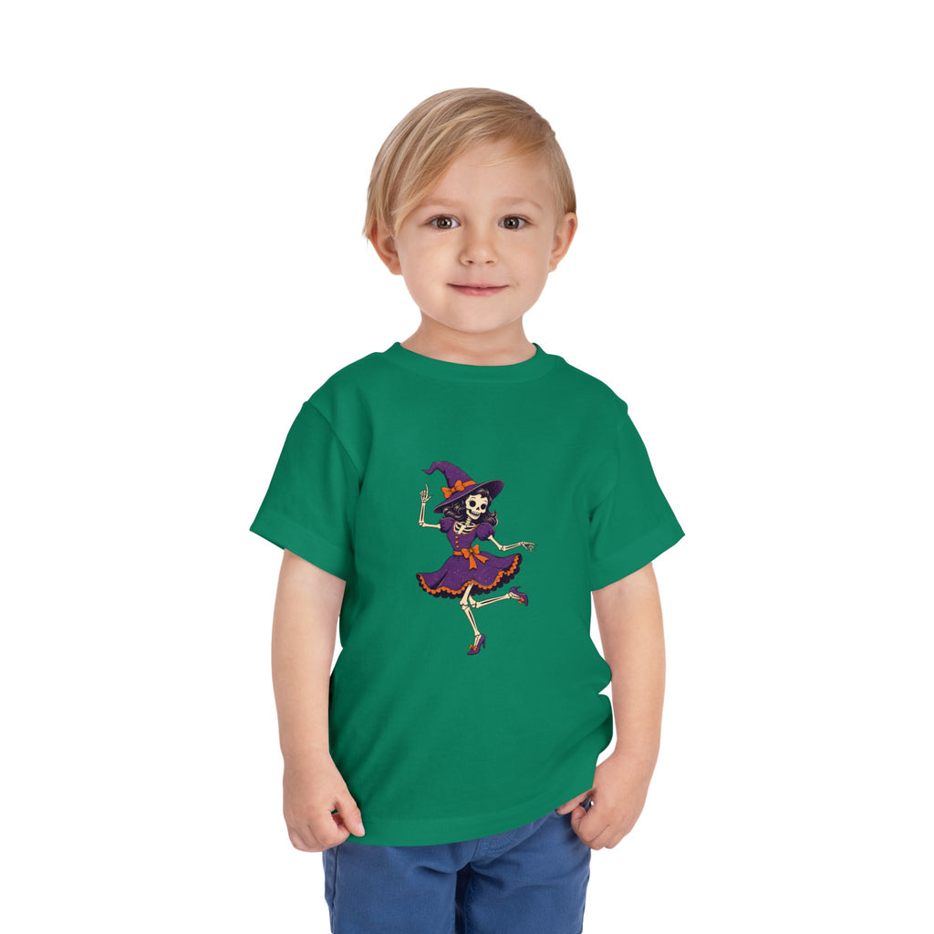 Toddler Witch Skeleton Tee — Cute Dancing Skeleton Halloween Shirt for Kids
