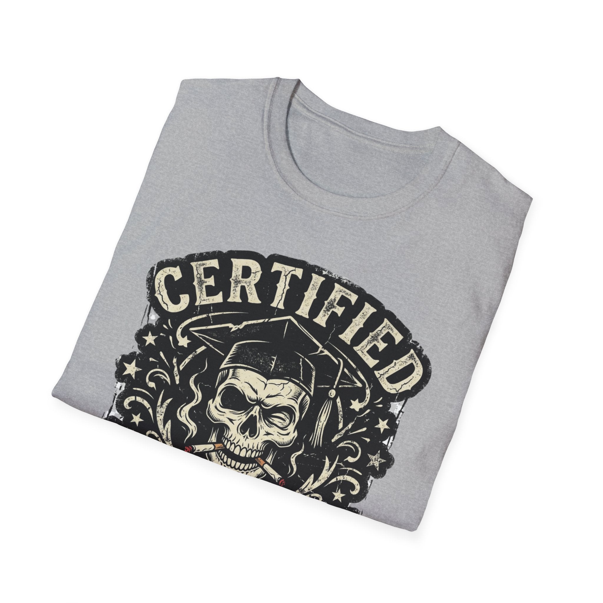 Certified Smarts Skull T-Shirt – Funny Rebel Geek Graphic Tee