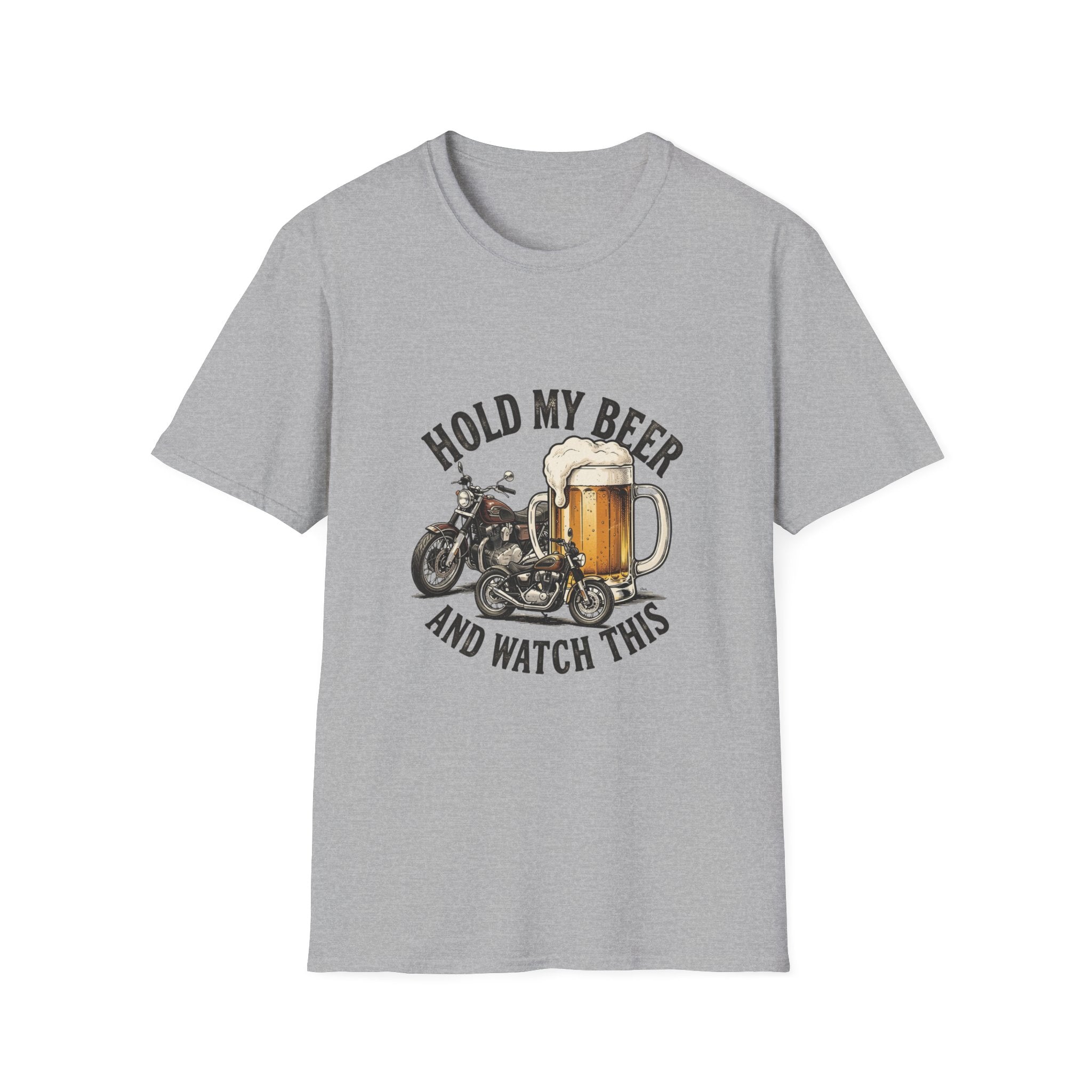 Motorcycle Beer T-Shirt — "Hold My Beer and Watch This" Graphic Tee