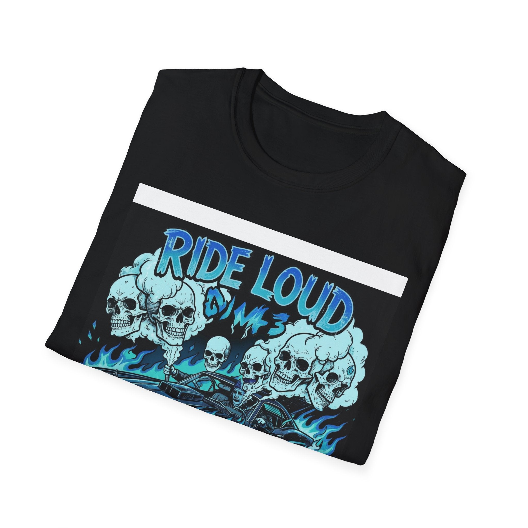 Ride Loud Die Dirty Motorcycle T-Shirt — Skull & Flames Biker Tee