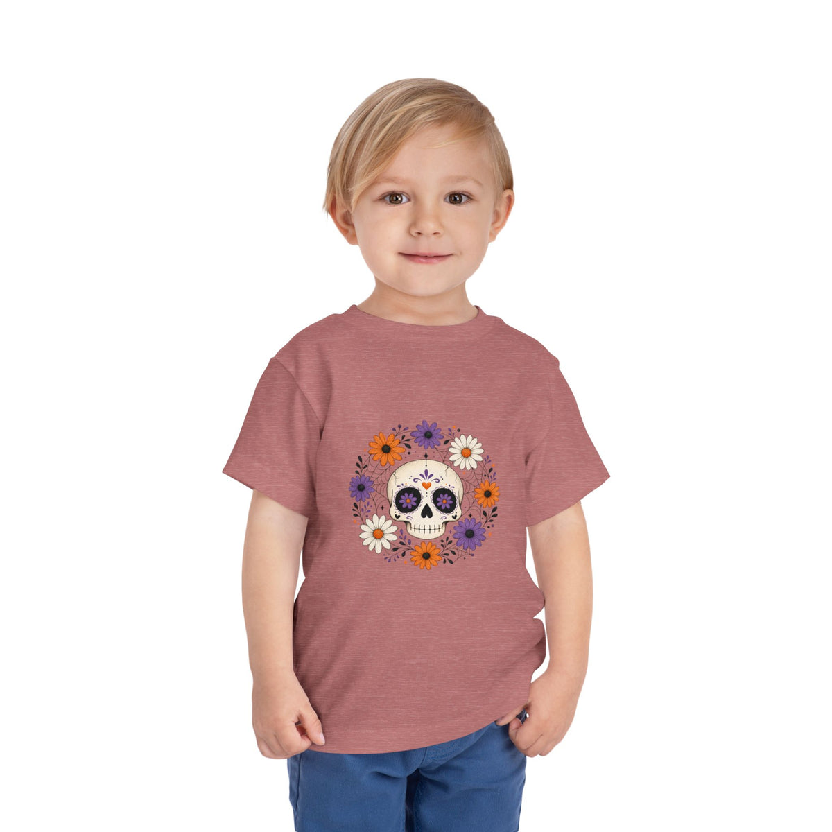 Toddler Tee — Floral Sugar Skull Day of the Dead Kids Shirt