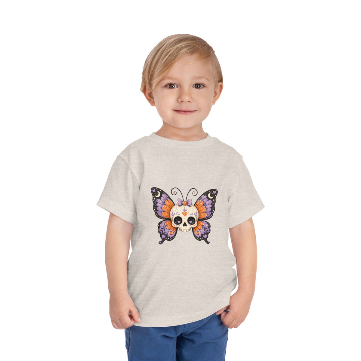 Toddler Tee — Sugar Skull Butterfly Graphic (Day of the Dead Kids Shirt)