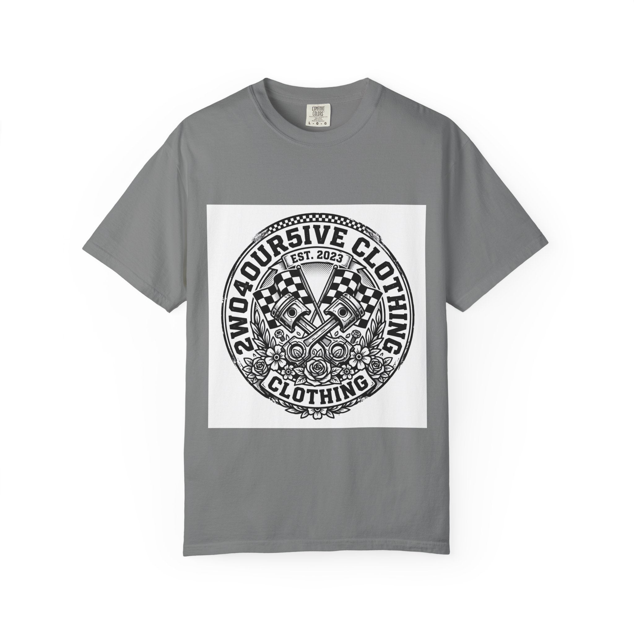 Vintage Racing Crest T-Shirt — '2W04OURSIVE CLOTHING' Graphic Tee