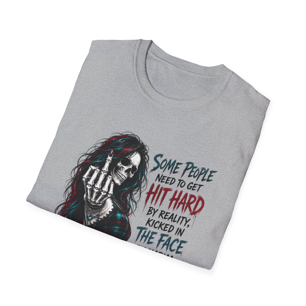 Edgy 'Grow the F*** Up' Graphic T-Shirt — Dark Skull Girl Statement Tee