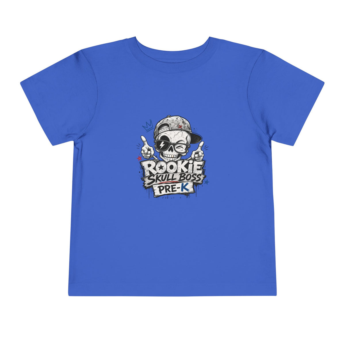 Toddler Tee — "Rookie Skull Boss Pre-K" Graphic Shirt