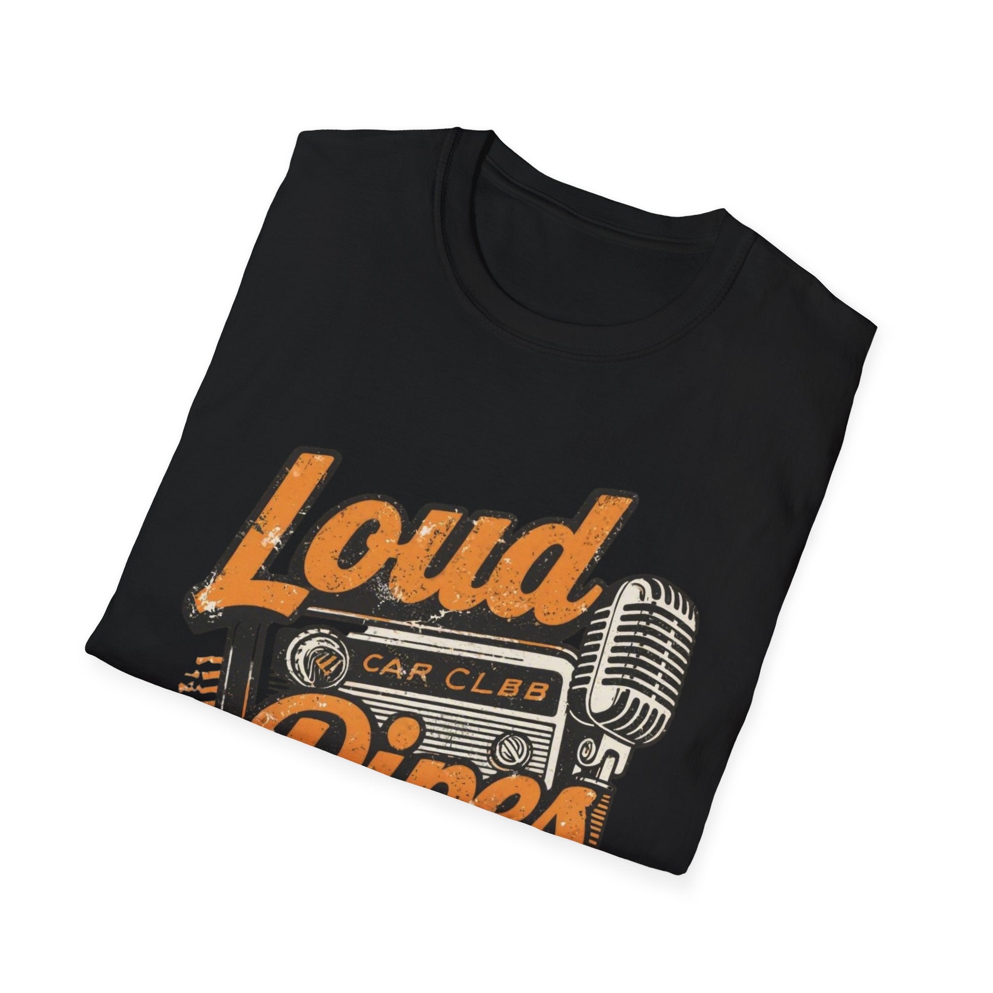 Loud Pipes Car Club T-Shirt – Vintage Microphone Automotive Tee