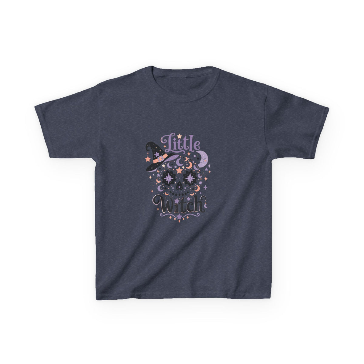 Kids T-Shirt - "Little Witch" Halloween Skull Design
