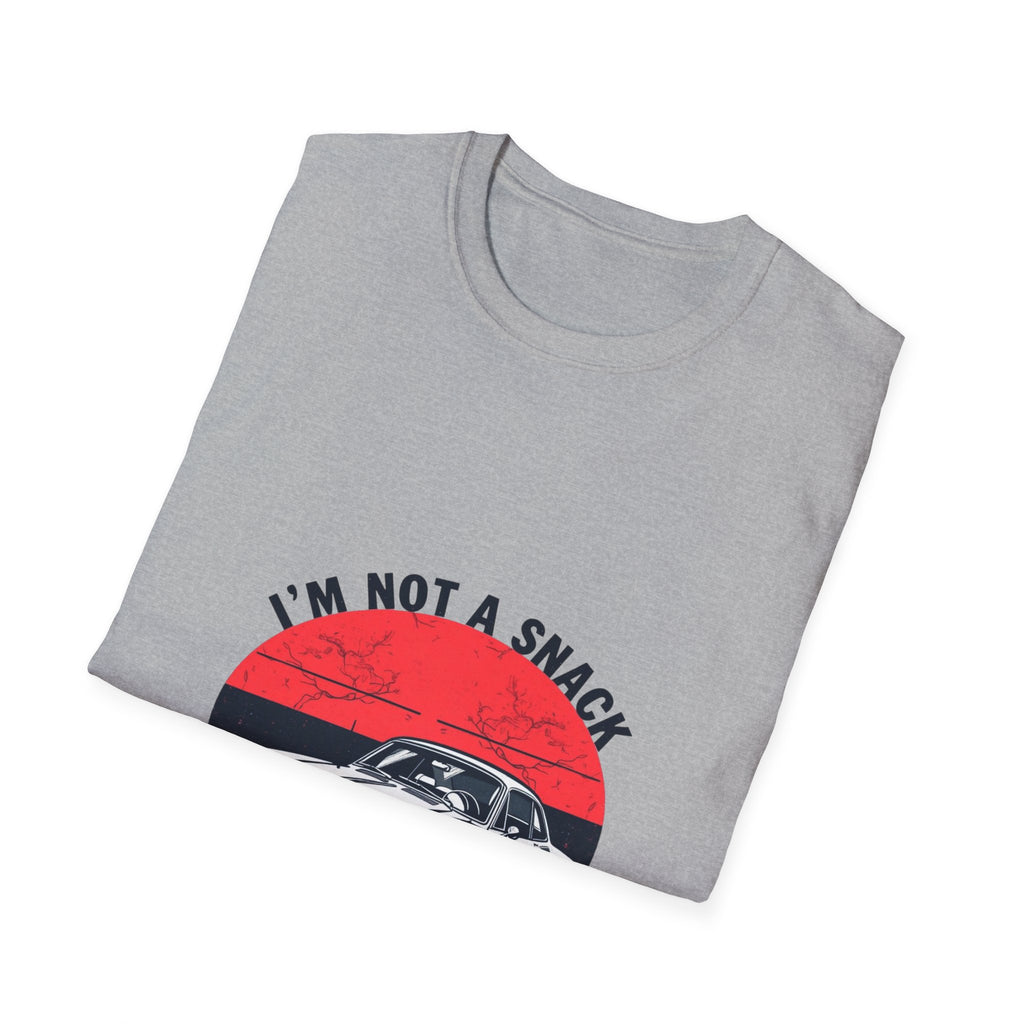 Classic Muscle Car T-Shirt — "I'm Not a Snack, I'm a Whole Problem" Vintage Sunset Tee