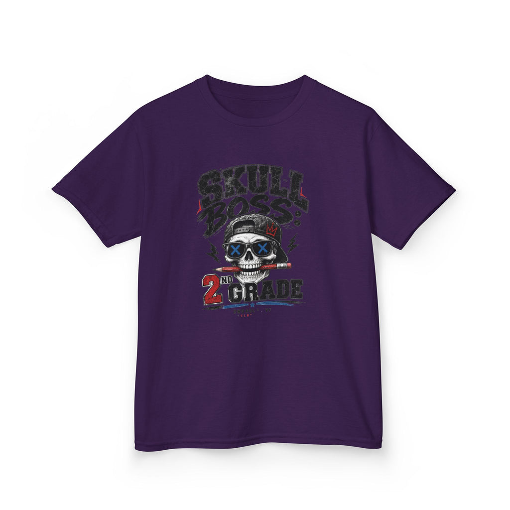 Kids Tee — "Skull Boss 2nd Grade" Back-to-School Graphic Shirt