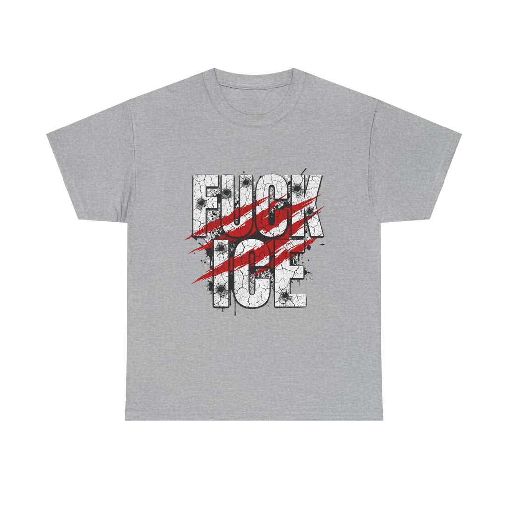 Graphic Tee — Distressed “F*** ICE” Protest Shirt with Red Slash