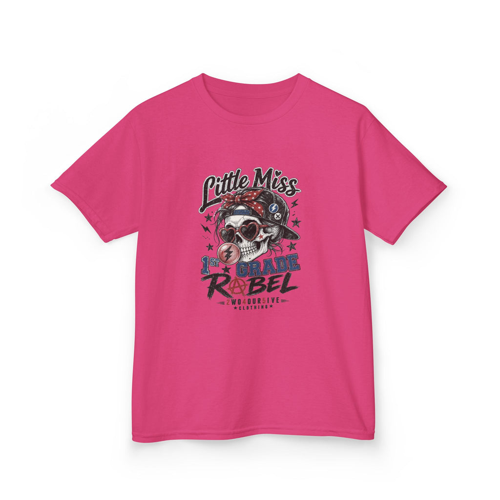 Kids T-Shirt — "Little Miss Rebel" Skull Bandana Graphic