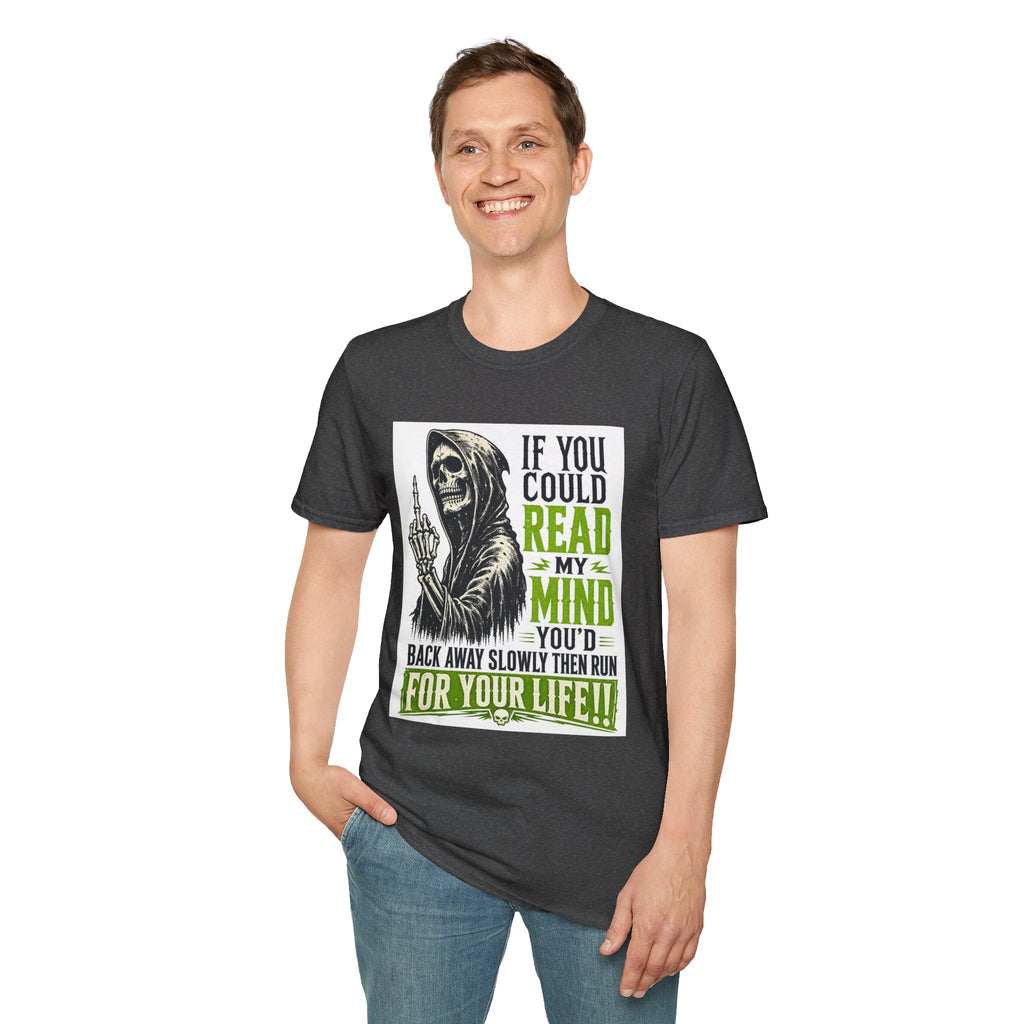 Skull Grim Reaper T-Shirt – "If You Could Read My Mind…" Graphic Tee