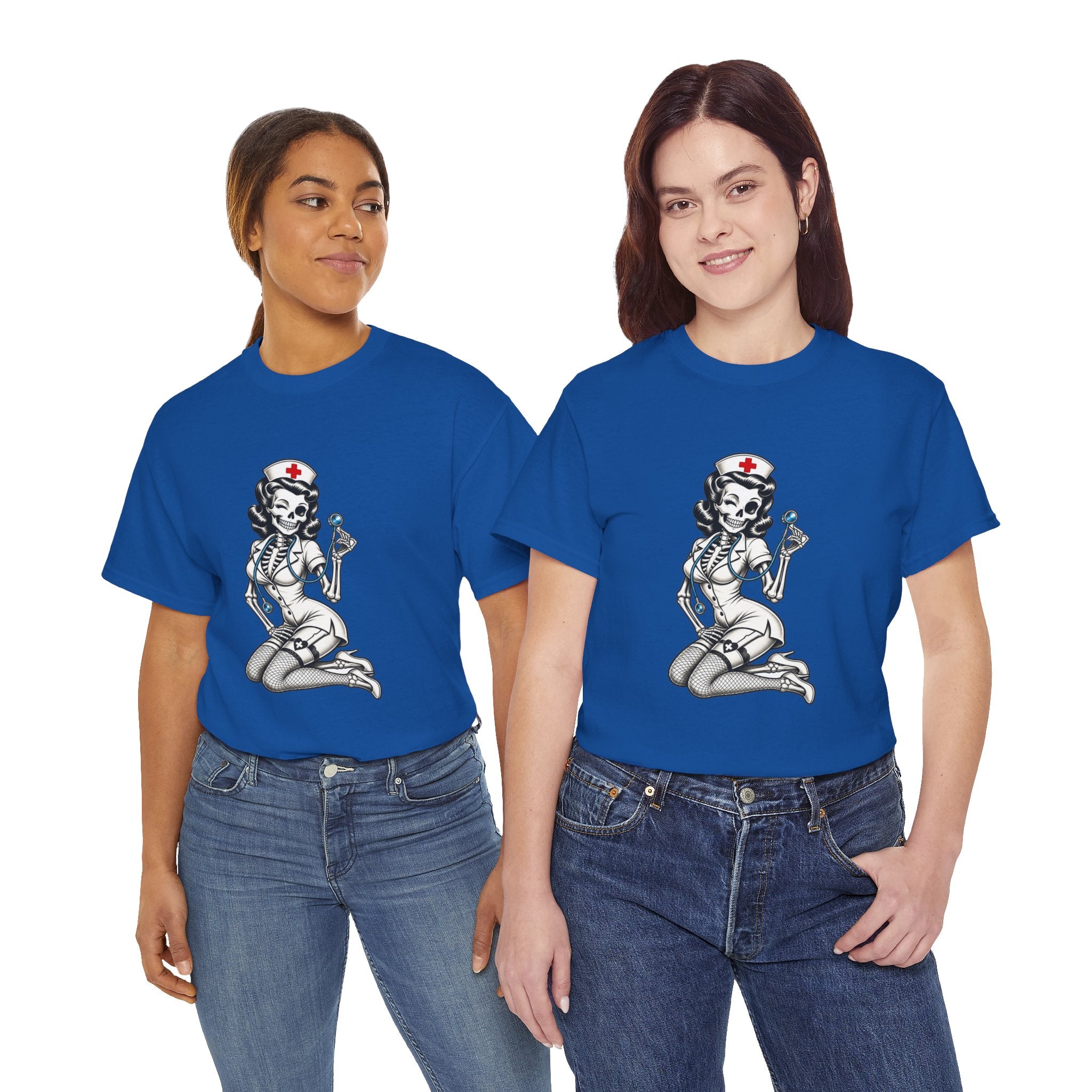 Pin-Up Nurse T-Shirt — Retro Vintage Nurse Girl Graphic Tee